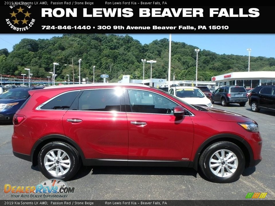 2019 Kia Sorento LX AWD Passion Red / Stone Beige Photo #1