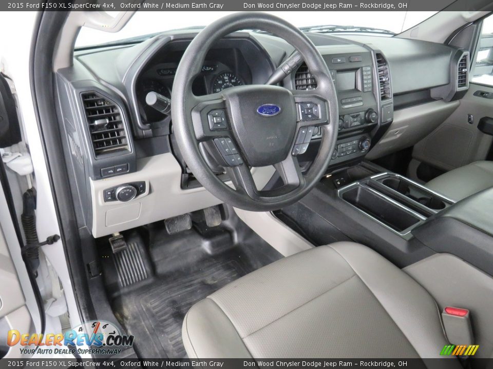 2015 Ford F150 XL SuperCrew 4x4 Oxford White / Medium Earth Gray Photo #28