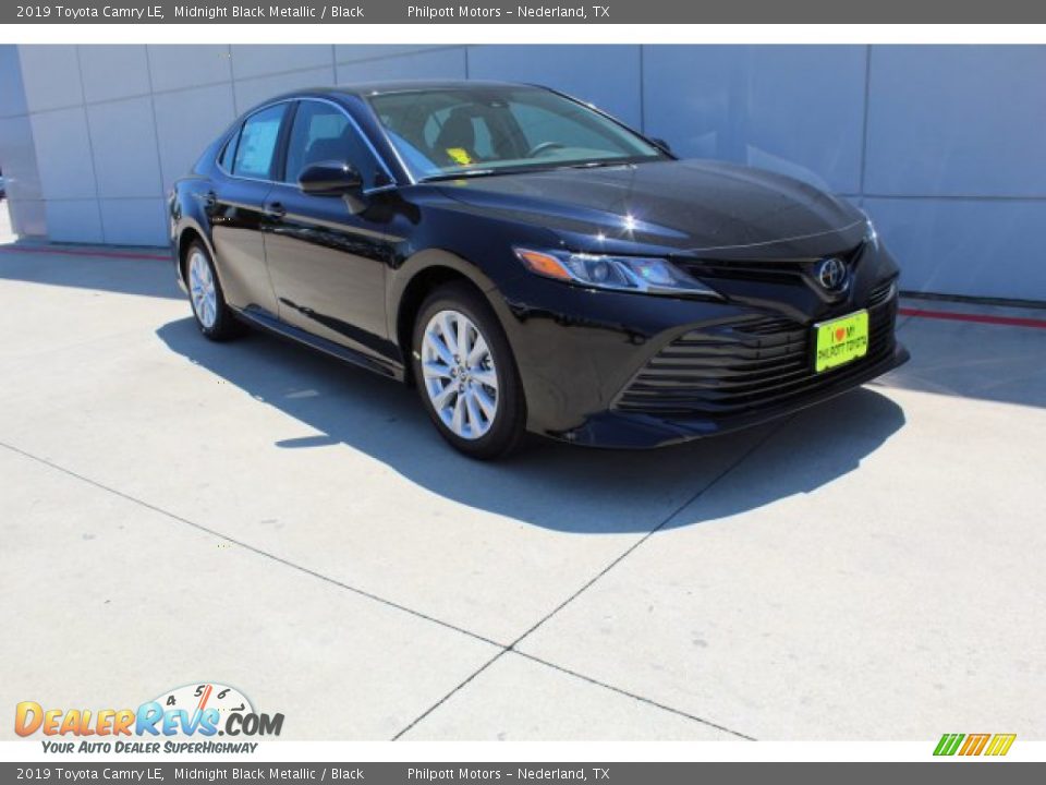 2019 Toyota Camry LE Midnight Black Metallic / Black Photo #2