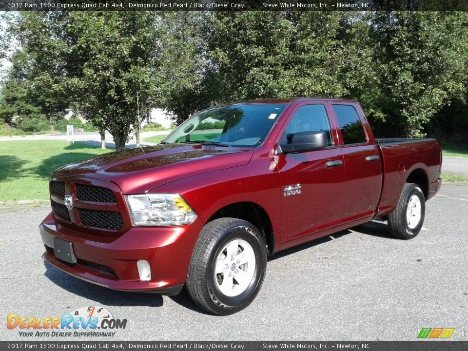 2017 Ram 1500 Express Quad Cab 4x4 Delmonico Red Pearl / Black/Diesel Gray Photo #2
