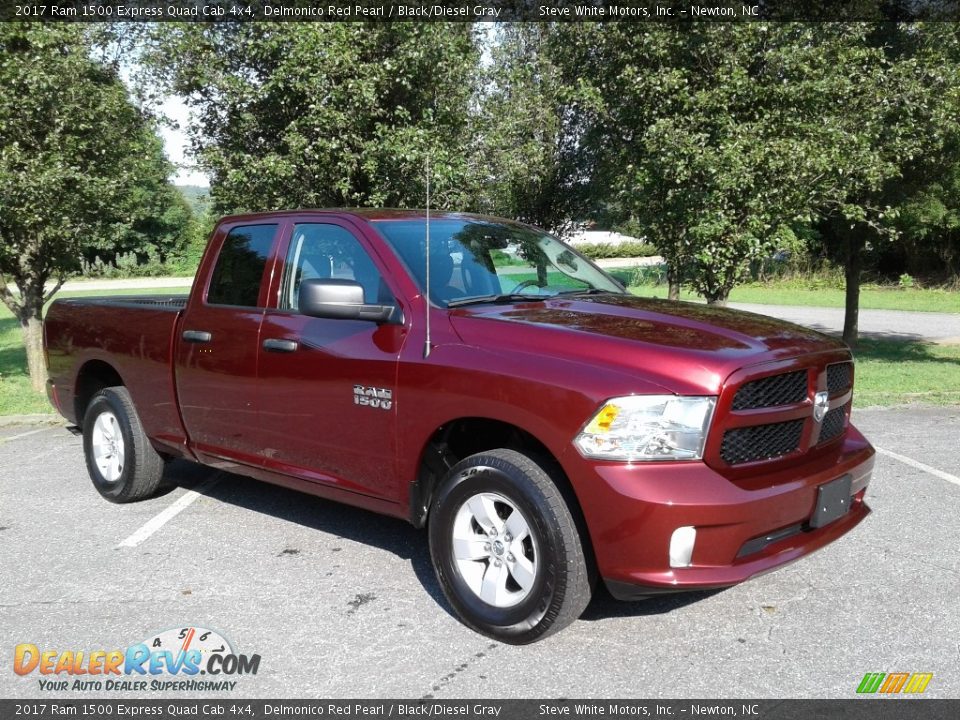 2017 Ram 1500 Express Quad Cab 4x4 Delmonico Red Pearl / Black/Diesel Gray Photo #4