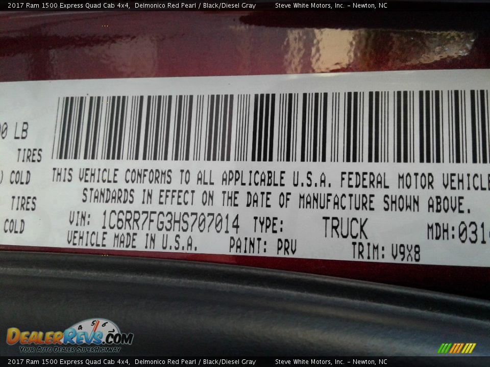 2017 Ram 1500 Express Quad Cab 4x4 Delmonico Red Pearl / Black/Diesel Gray Photo #26