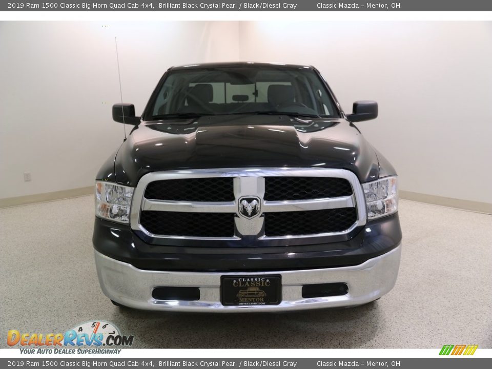 2019 Ram 1500 Classic Big Horn Quad Cab 4x4 Brilliant Black Crystal Pearl / Black/Diesel Gray Photo #2