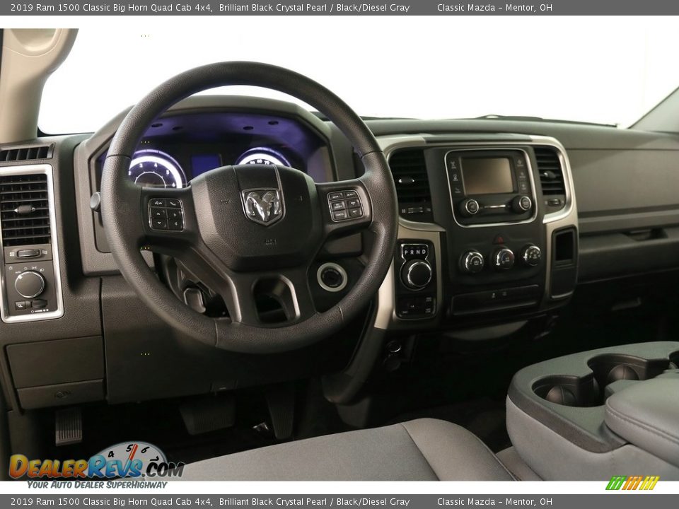 2019 Ram 1500 Classic Big Horn Quad Cab 4x4 Brilliant Black Crystal Pearl / Black/Diesel Gray Photo #6