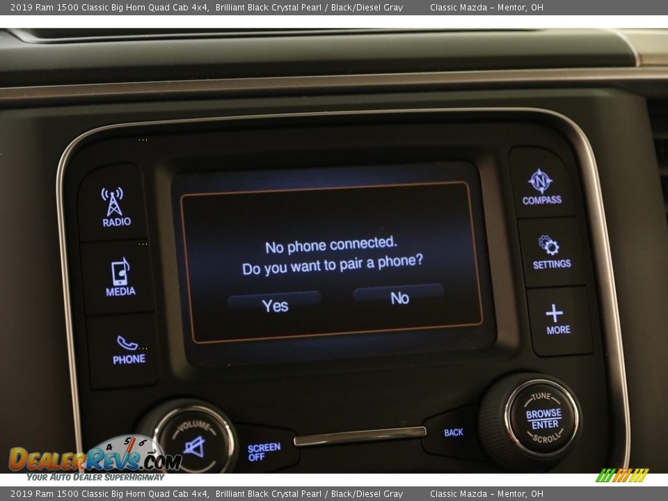 2019 Ram 1500 Classic Big Horn Quad Cab 4x4 Brilliant Black Crystal Pearl / Black/Diesel Gray Photo #11