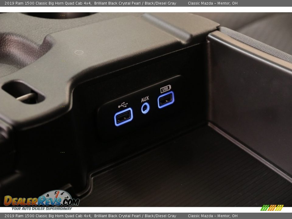 2019 Ram 1500 Classic Big Horn Quad Cab 4x4 Brilliant Black Crystal Pearl / Black/Diesel Gray Photo #14