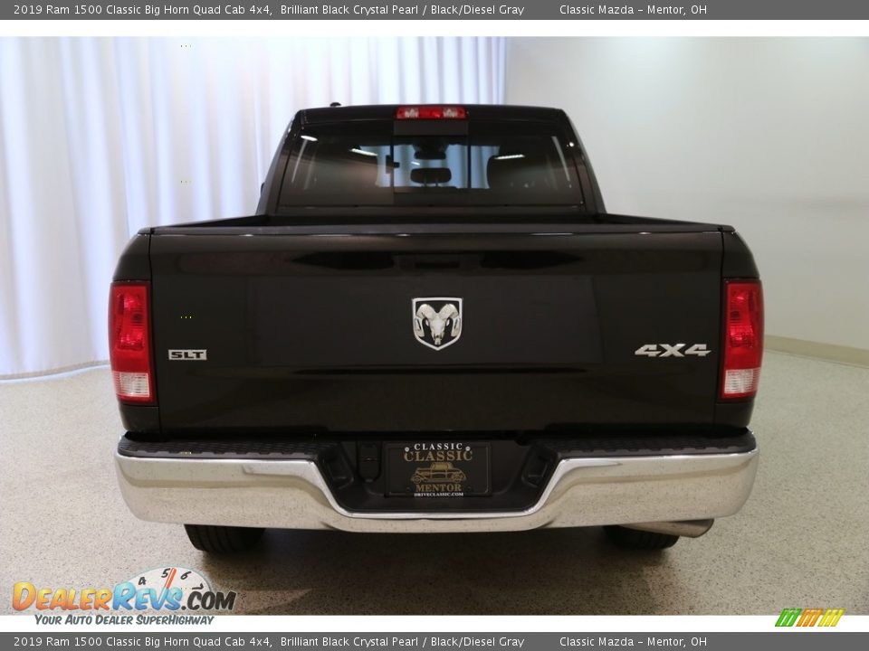 2019 Ram 1500 Classic Big Horn Quad Cab 4x4 Brilliant Black Crystal Pearl / Black/Diesel Gray Photo #18