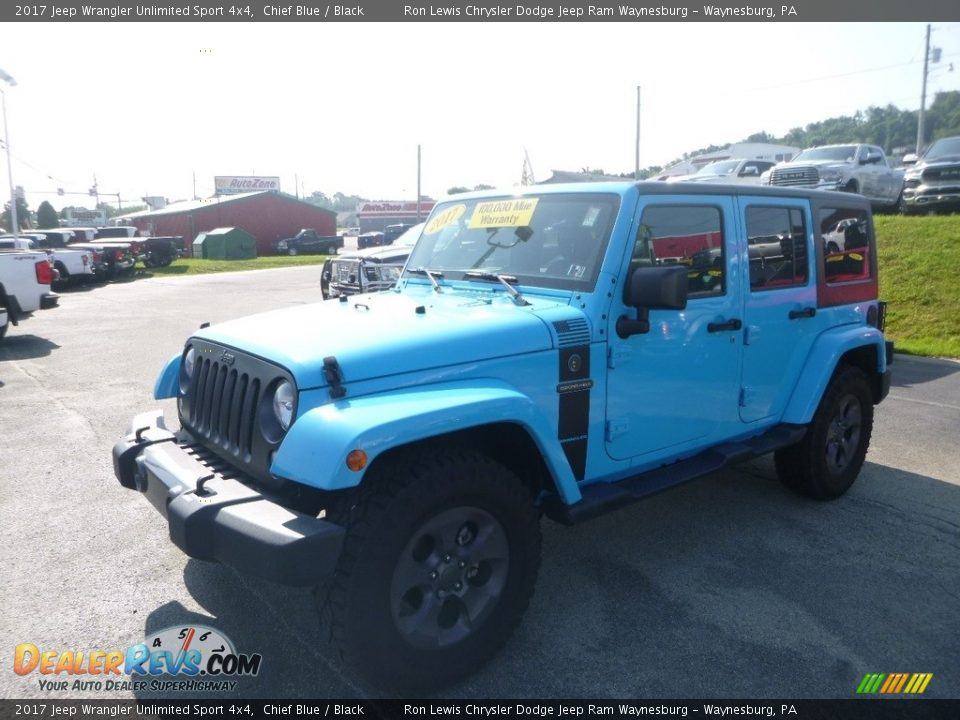 2017 Jeep Wrangler Unlimited Sport 4x4 Chief Blue / Black Photo #1