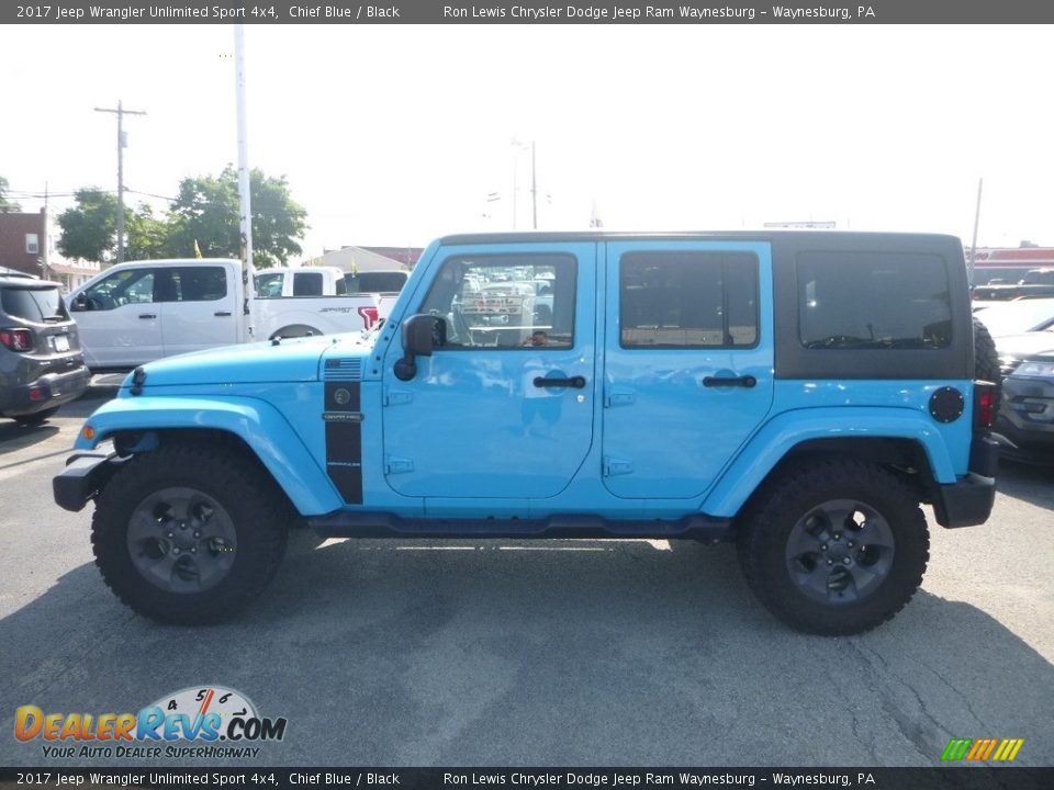 2017 Jeep Wrangler Unlimited Sport 4x4 Chief Blue / Black Photo #2