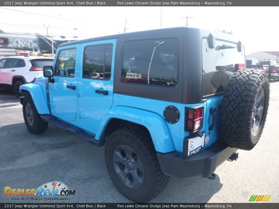 2017 Jeep Wrangler Unlimited Sport 4x4 Chief Blue / Black Photo #3