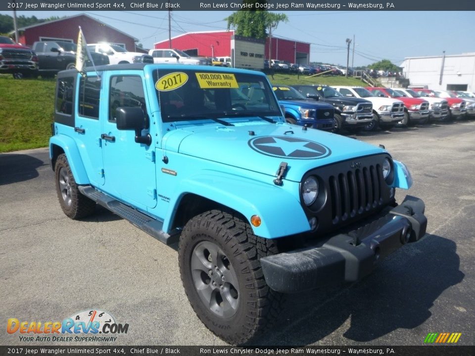 2017 Jeep Wrangler Unlimited Sport 4x4 Chief Blue / Black Photo #6