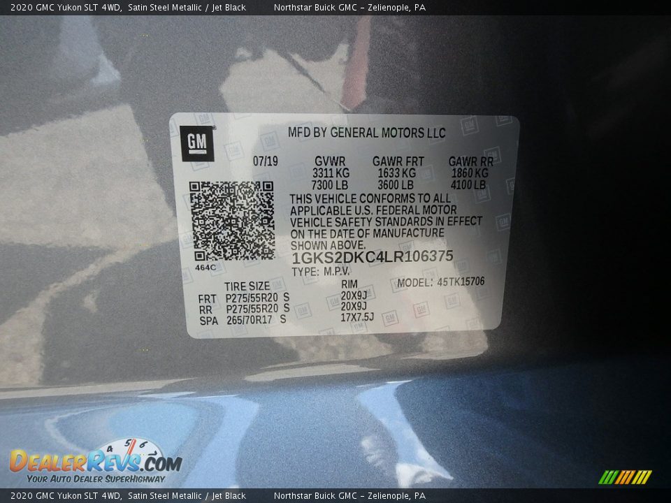 2020 GMC Yukon SLT 4WD Satin Steel Metallic / Jet Black Photo #11