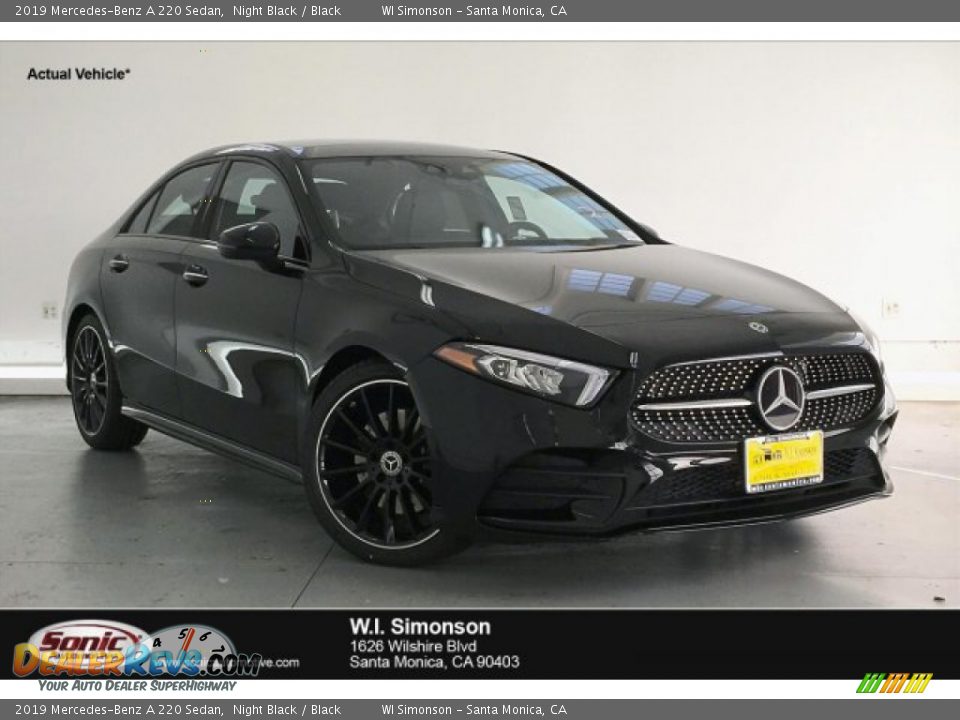 2019 Mercedes-Benz A 220 Sedan Night Black / Black Photo #1