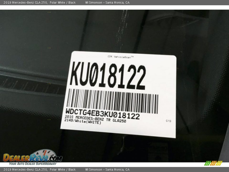 2019 Mercedes-Benz GLA 250 Polar White / Black Photo #11