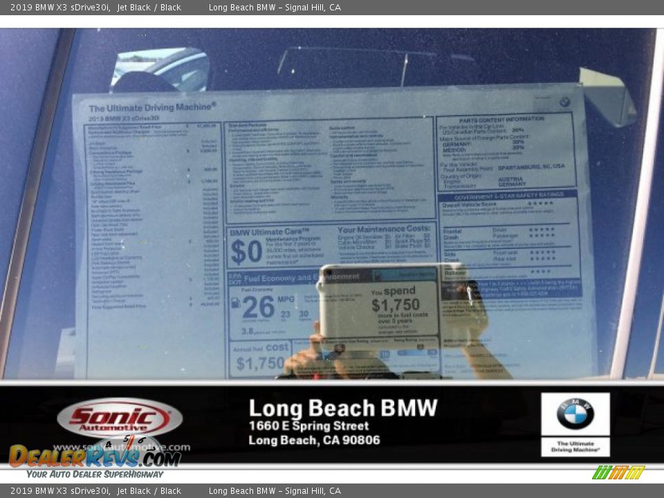 2019 BMW X3 sDrive30i Jet Black / Black Photo #11