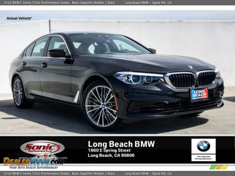 2019 BMW 5 Series 530e iPerformance Sedan Black Sapphire Metallic / Black Photo #1