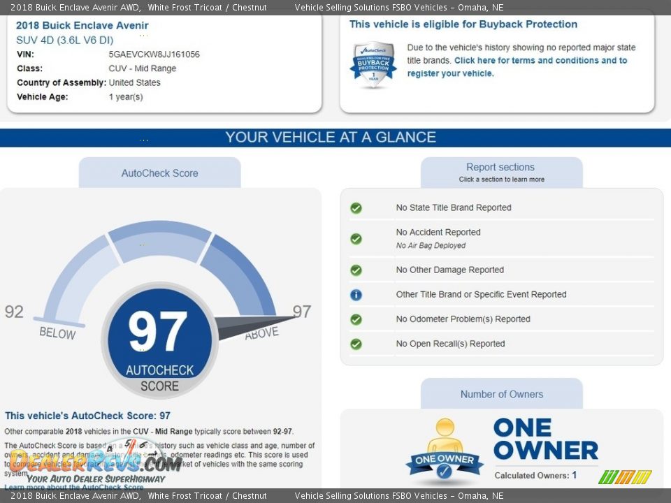 2018 Buick Enclave Avenir AWD White Frost Tricoat / Chestnut Photo #2