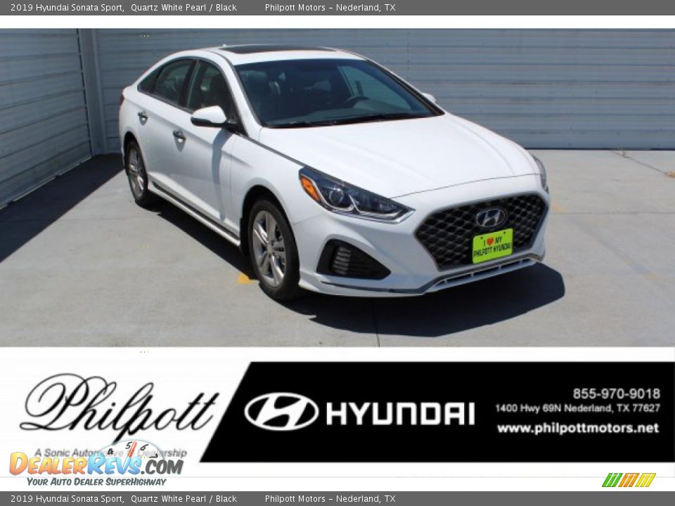 2019 Hyundai Sonata Sport Quartz White Pearl / Black Photo #1