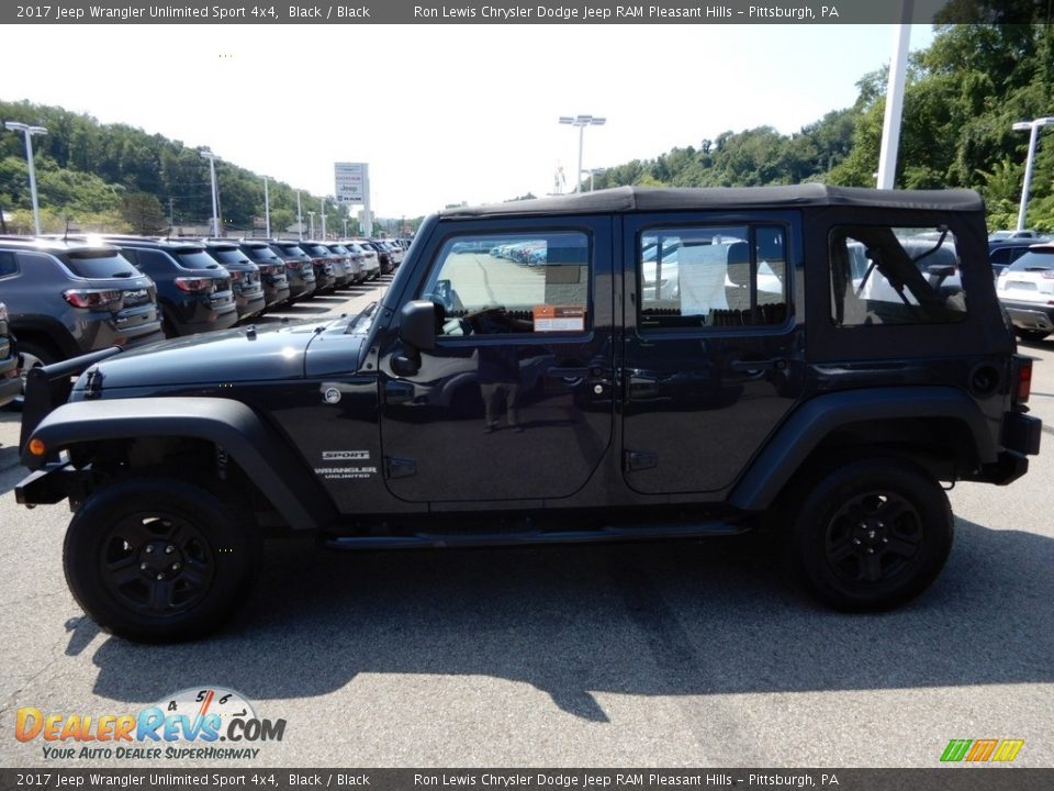 2017 Jeep Wrangler Unlimited Sport 4x4 Black / Black Photo #2