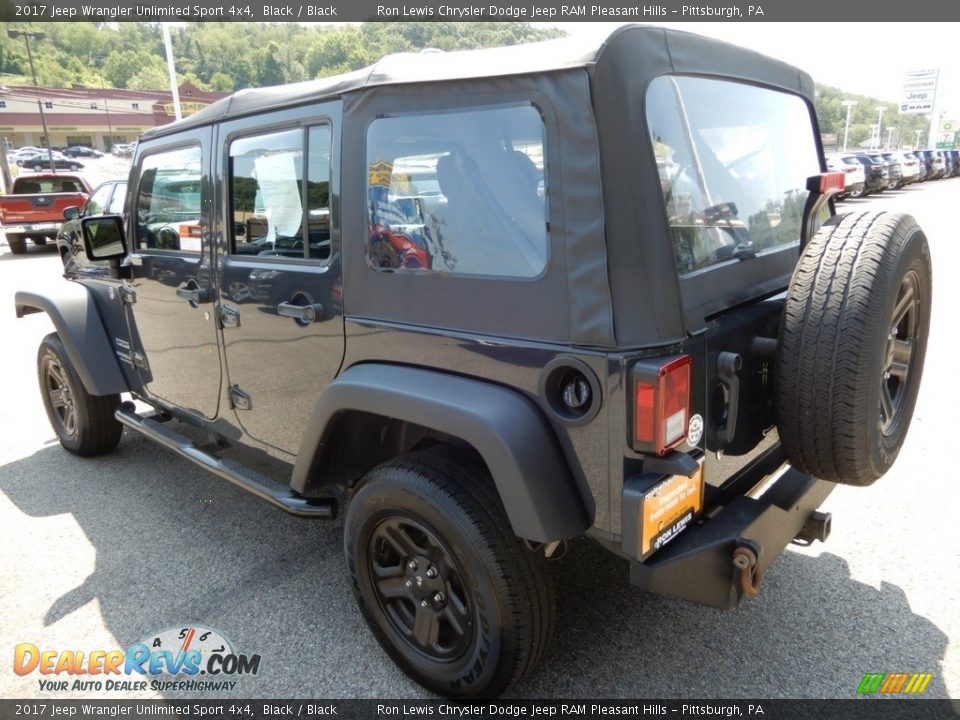 2017 Jeep Wrangler Unlimited Sport 4x4 Black / Black Photo #3