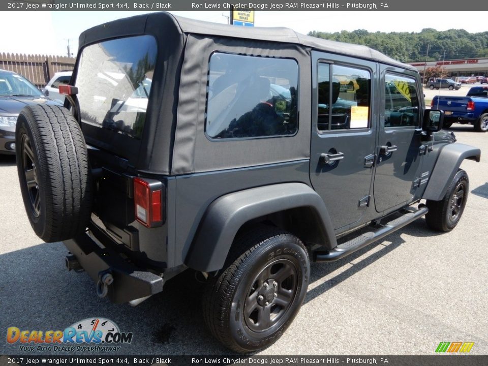 2017 Jeep Wrangler Unlimited Sport 4x4 Black / Black Photo #6
