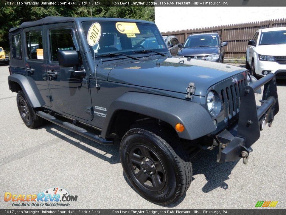 2017 Jeep Wrangler Unlimited Sport 4x4 Black / Black Photo #8