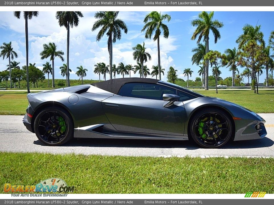 Grigio Lynx Metallic 2018 Lamborghini Huracan LP580-2 Spyder Photo #3