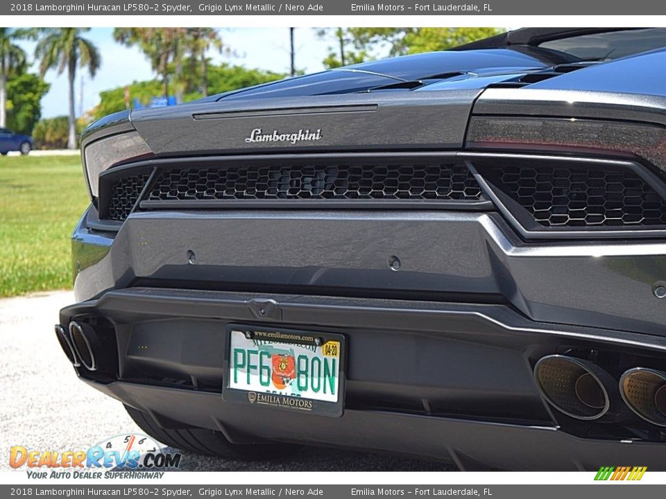 2018 Lamborghini Huracan LP580-2 Spyder Grigio Lynx Metallic / Nero Ade Photo #6