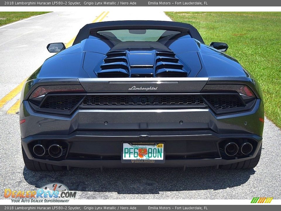 2018 Lamborghini Huracan LP580-2 Spyder Grigio Lynx Metallic / Nero Ade Photo #9