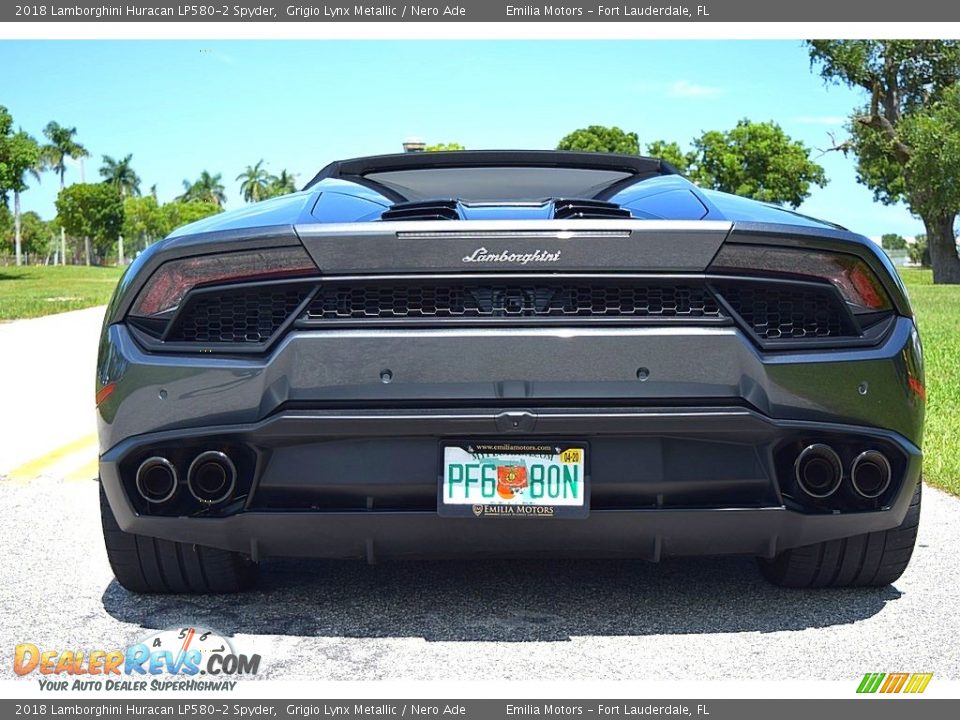 2018 Lamborghini Huracan LP580-2 Spyder Grigio Lynx Metallic / Nero Ade Photo #10