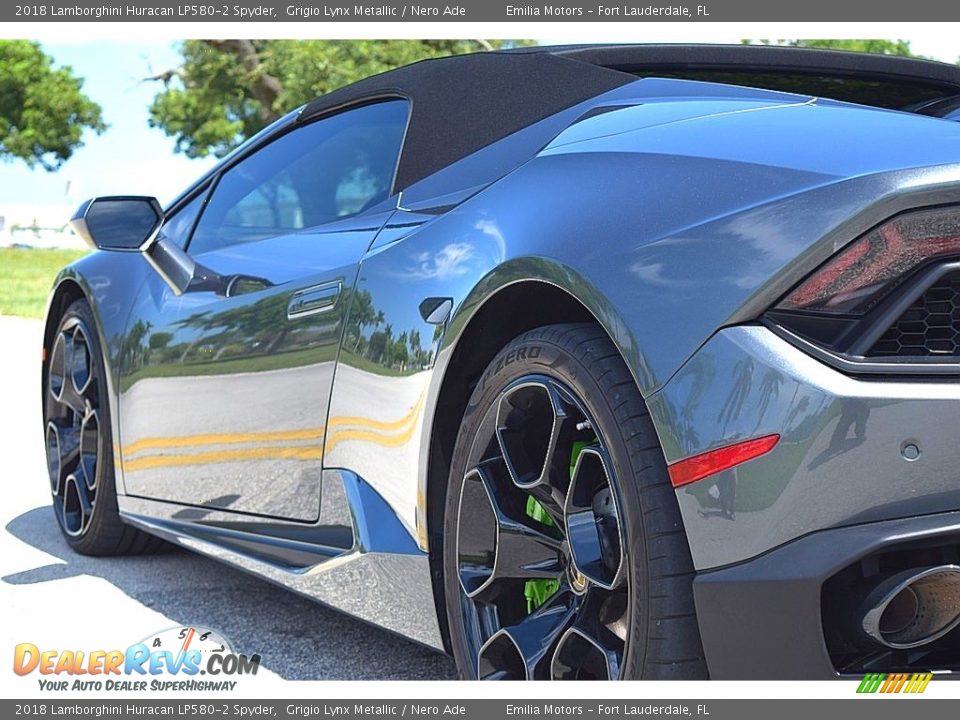 2018 Lamborghini Huracan LP580-2 Spyder Grigio Lynx Metallic / Nero Ade Photo #11