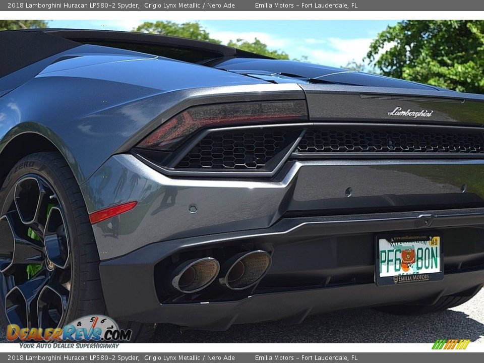 2018 Lamborghini Huracan LP580-2 Spyder Grigio Lynx Metallic / Nero Ade Photo #12