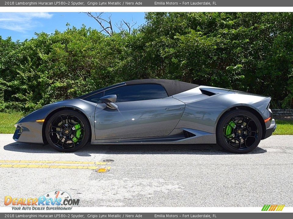 Grigio Lynx Metallic 2018 Lamborghini Huracan LP580-2 Spyder Photo #13