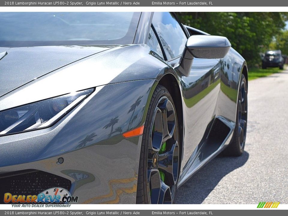 2018 Lamborghini Huracan LP580-2 Spyder Grigio Lynx Metallic / Nero Ade Photo #16