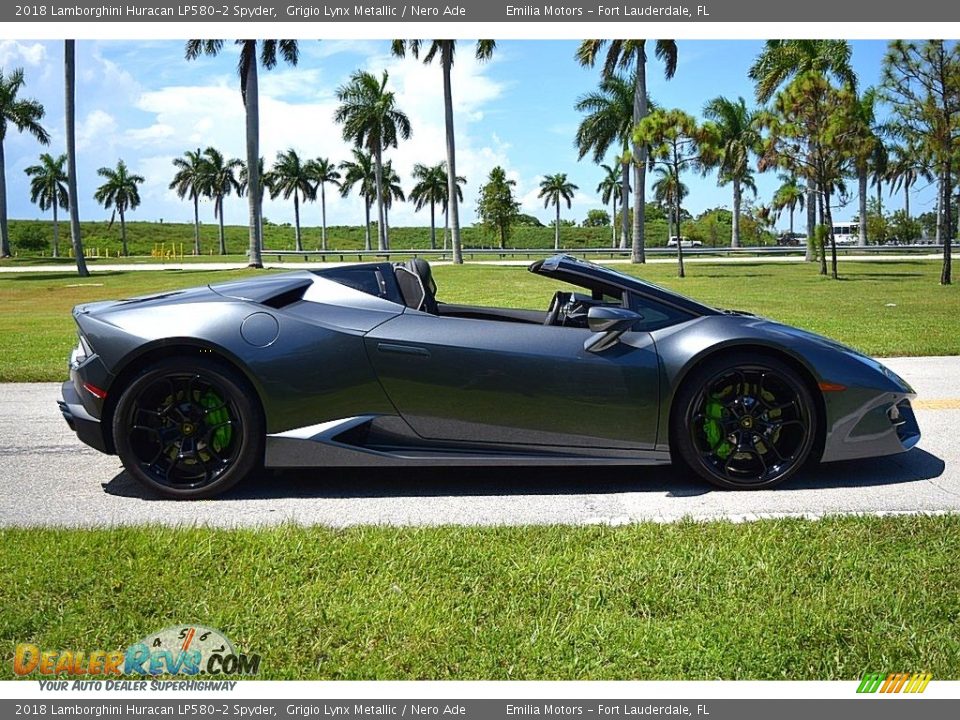 Grigio Lynx Metallic 2018 Lamborghini Huracan LP580-2 Spyder Photo #25