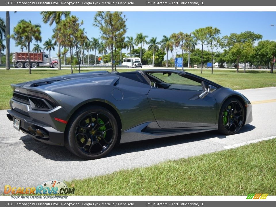 2018 Lamborghini Huracan LP580-2 Spyder Grigio Lynx Metallic / Nero Ade Photo #26