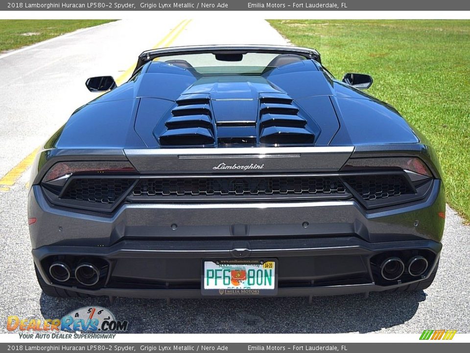 2018 Lamborghini Huracan LP580-2 Spyder Grigio Lynx Metallic / Nero Ade Photo #27