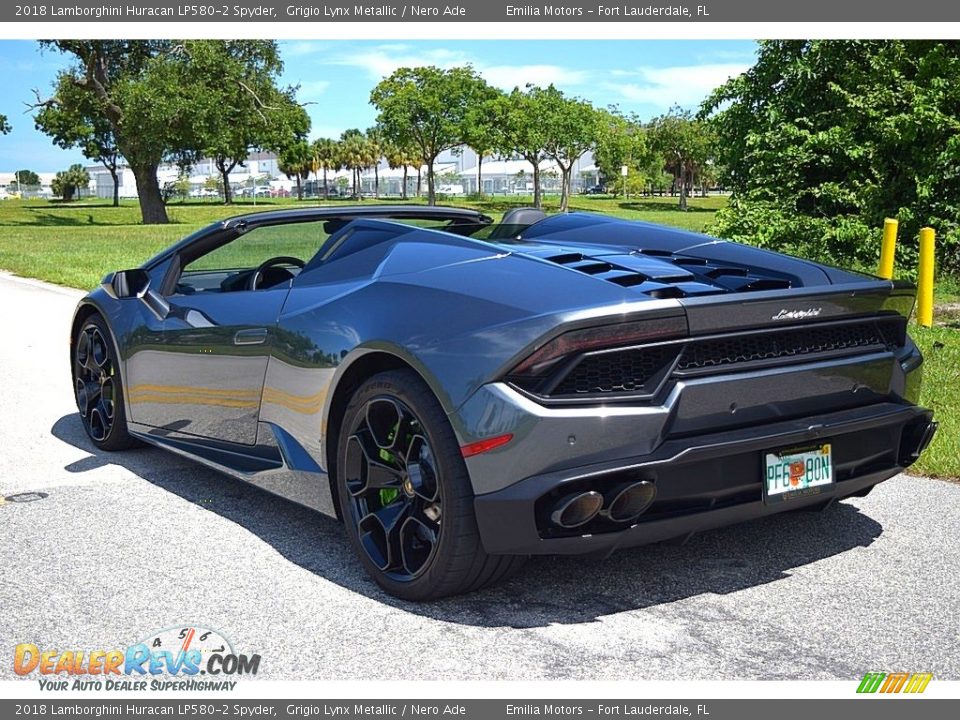 2018 Lamborghini Huracan LP580-2 Spyder Grigio Lynx Metallic / Nero Ade Photo #28