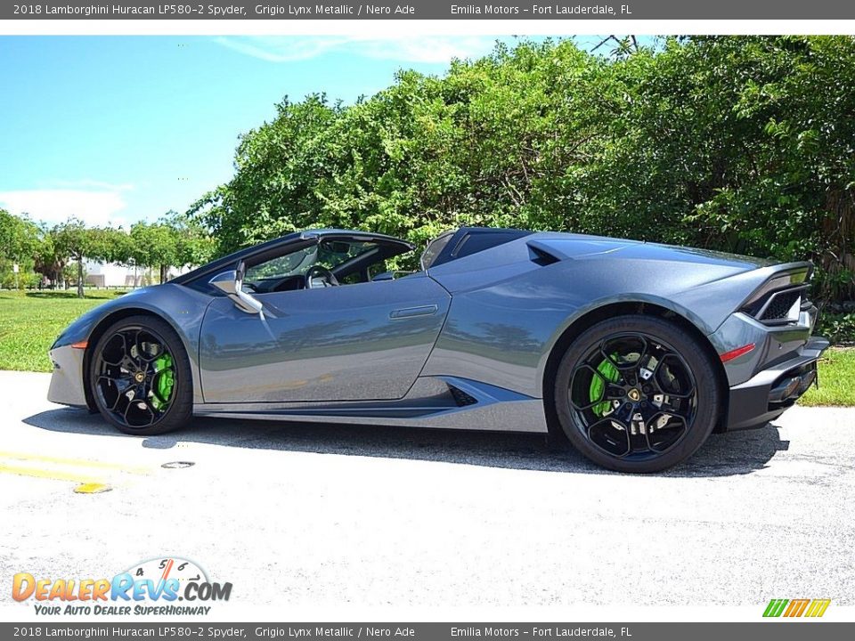 2018 Lamborghini Huracan LP580-2 Spyder Grigio Lynx Metallic / Nero Ade Photo #29