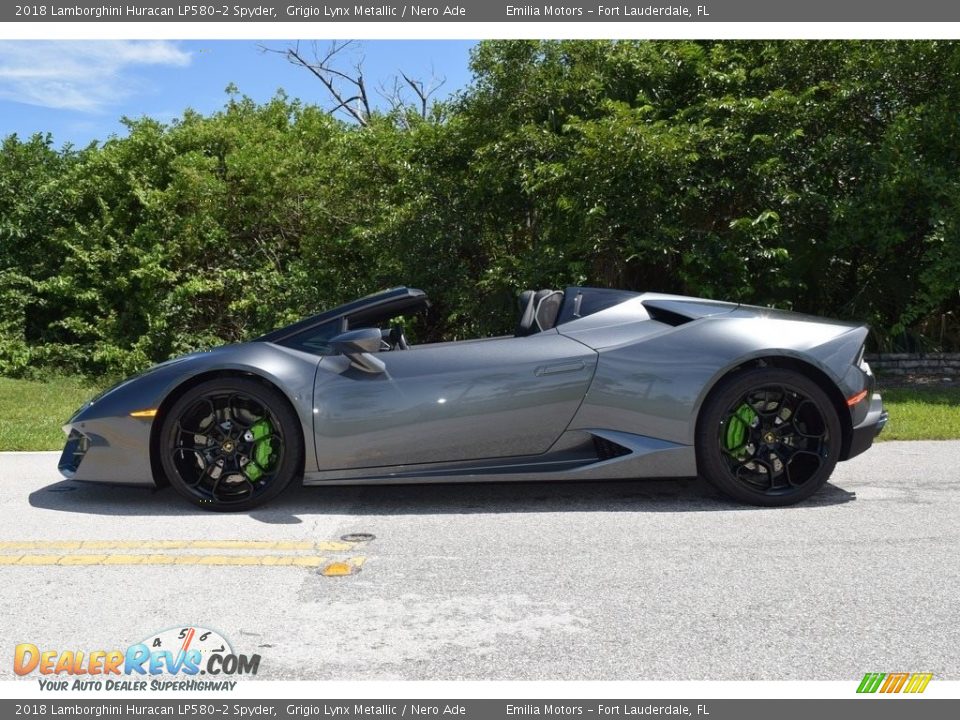 Grigio Lynx Metallic 2018 Lamborghini Huracan LP580-2 Spyder Photo #30