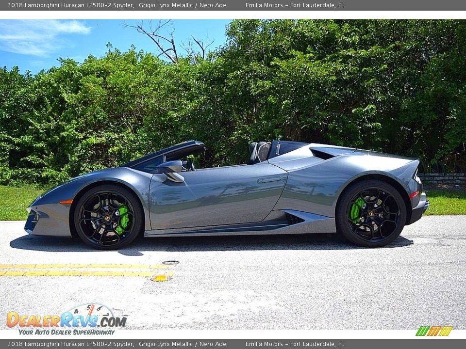 Grigio Lynx Metallic 2018 Lamborghini Huracan LP580-2 Spyder Photo #31