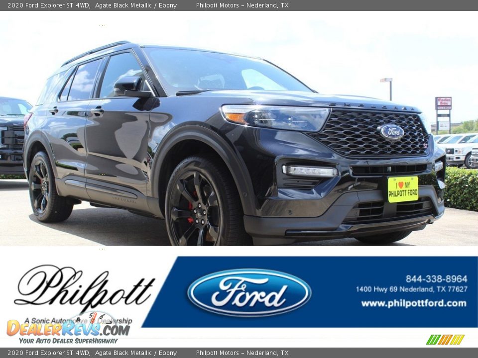 2020 Ford Explorer ST 4WD Agate Black Metallic / Ebony Photo #1