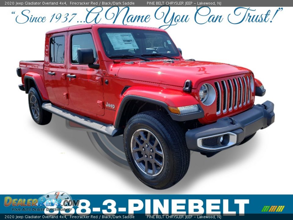 2020 Jeep Gladiator Overland 4x4 Firecracker Red / Black/Dark Saddle Photo #1