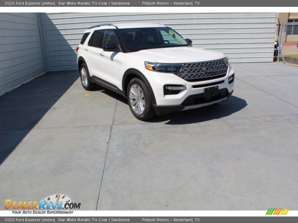 2020 Ford Explorer Limited Star White Metallic Tri-Coat / Sandstone Photo #2