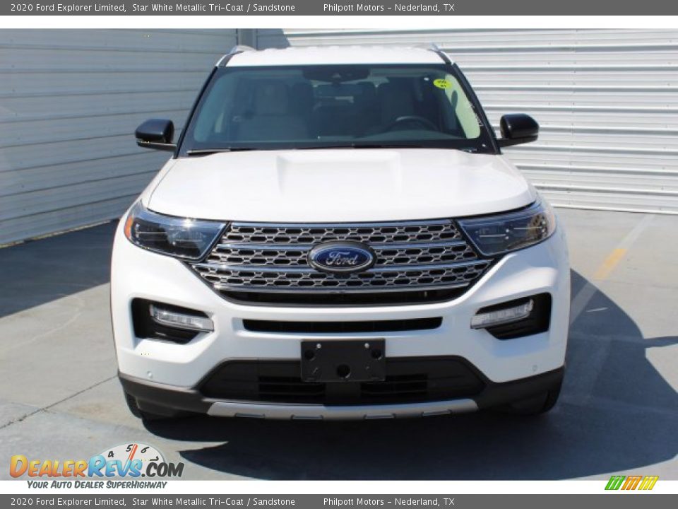 2020 Ford Explorer Limited Star White Metallic Tri-Coat / Sandstone Photo #3