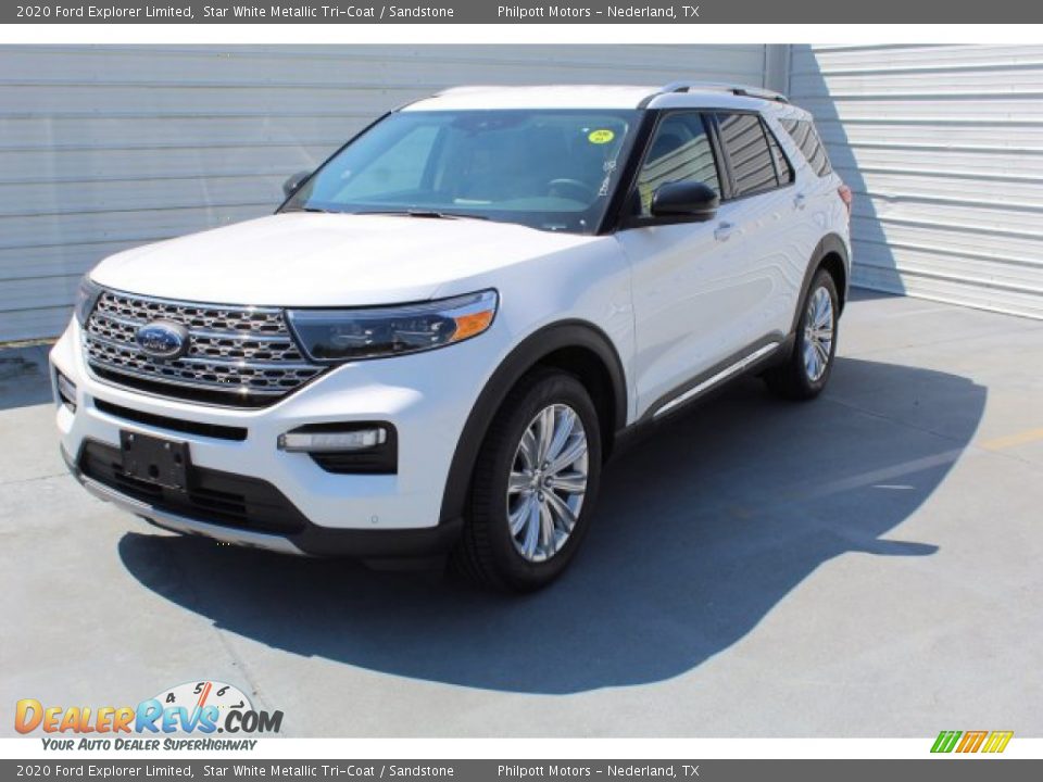 2020 Ford Explorer Limited Star White Metallic Tri-Coat / Sandstone Photo #4