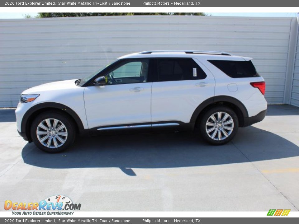 2020 Ford Explorer Limited Star White Metallic Tri-Coat / Sandstone Photo #6