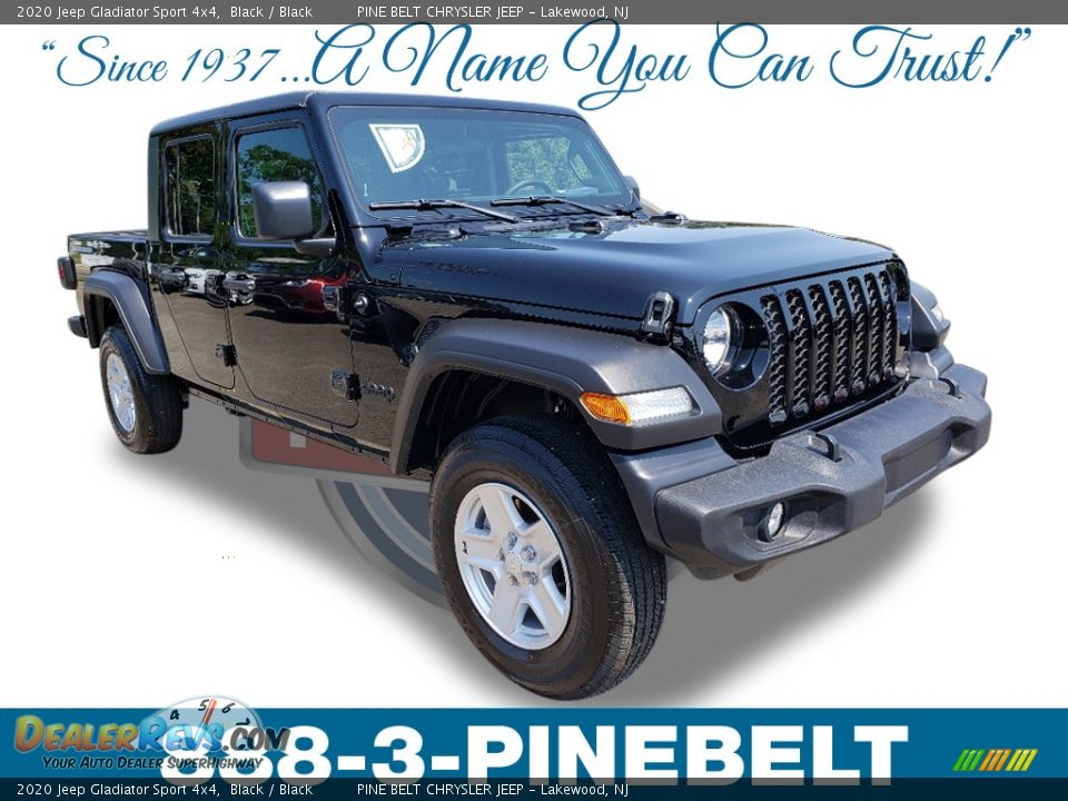 2020 Jeep Gladiator Sport 4x4 Black / Black Photo #1