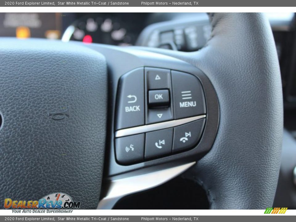 2020 Ford Explorer Limited Star White Metallic Tri-Coat / Sandstone Photo #14