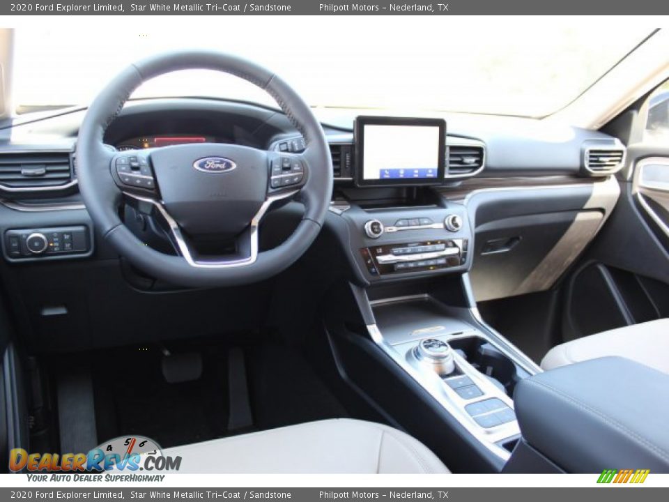 2020 Ford Explorer Limited Star White Metallic Tri-Coat / Sandstone Photo #23